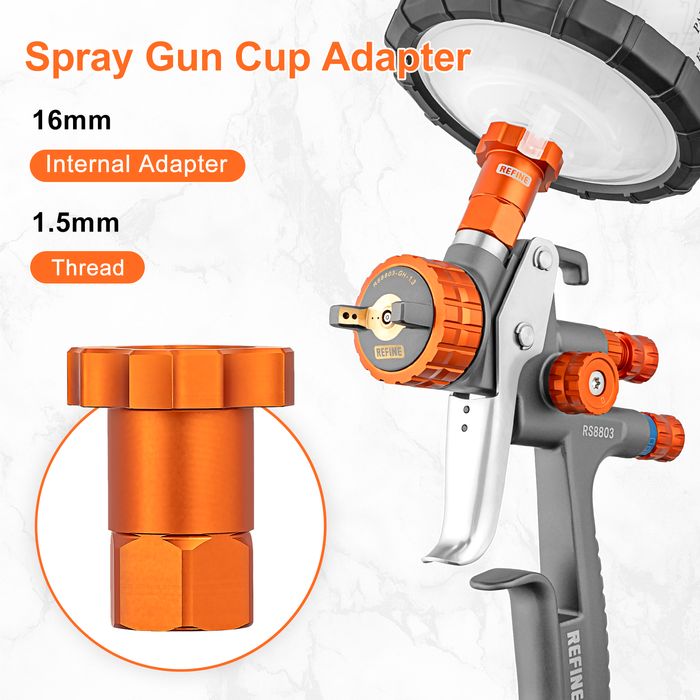 REFINE Spray Gun Cup Adapter Fits For RS8803, M16*1.5mm Internal Thread Paint Gun Cup Adapter