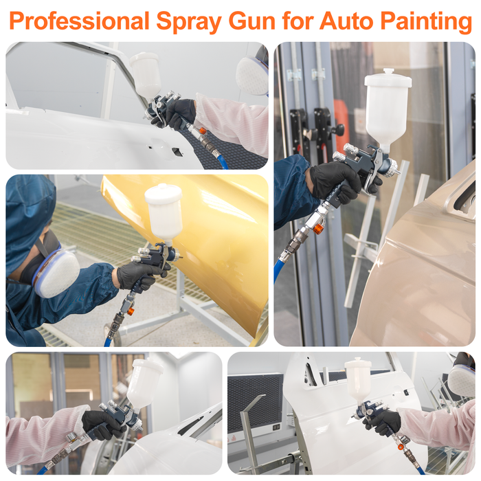 REFINE RS8801 Forged HVLP Air Spray Paint Gun, 1.3mm Nozzle, 600cc Cup, for Car Topcoat, Advanced Atomization