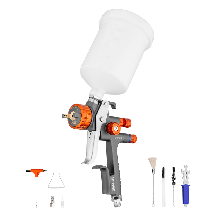 REFINE RS8803 HVLP Air Spray Paint Gun, 1.3mm Nozzle, 600cc Cup, for Car Topcoat