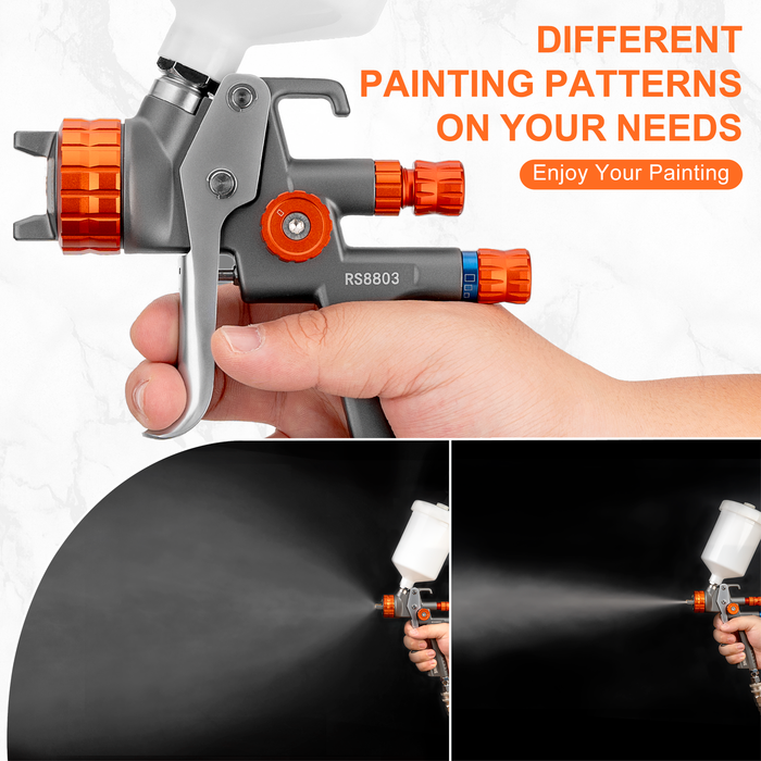 REFINE RS8803 HVLP Air Spray Paint Gun, 1.3mm Nozzle, 600cc Cup, for Car Topcoat