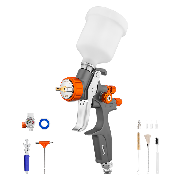 REFINE RS8805 Forged HVLP Air Spray Paint Gun, 1.0mm Nozzle, 100cc Cup, for Car Detail Touch-up