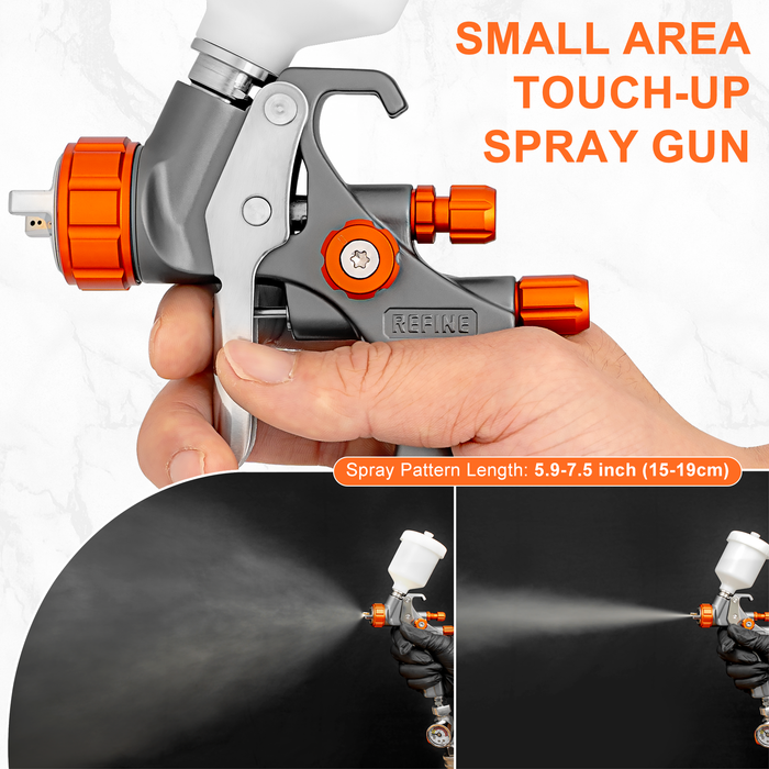 REFINE RS8805 Forged HVLP Air Spray Paint Gun, 1.0mm Nozzle, 100cc Cup, for Car Detail Touch-up